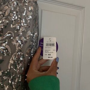 Wildsoft Silver Sequin Dress XS